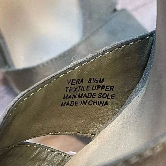 Kaari Blue Vera Size 8.5 Olive Green Suede Platform Espadrille Jute Heel - Picture 6 of 14